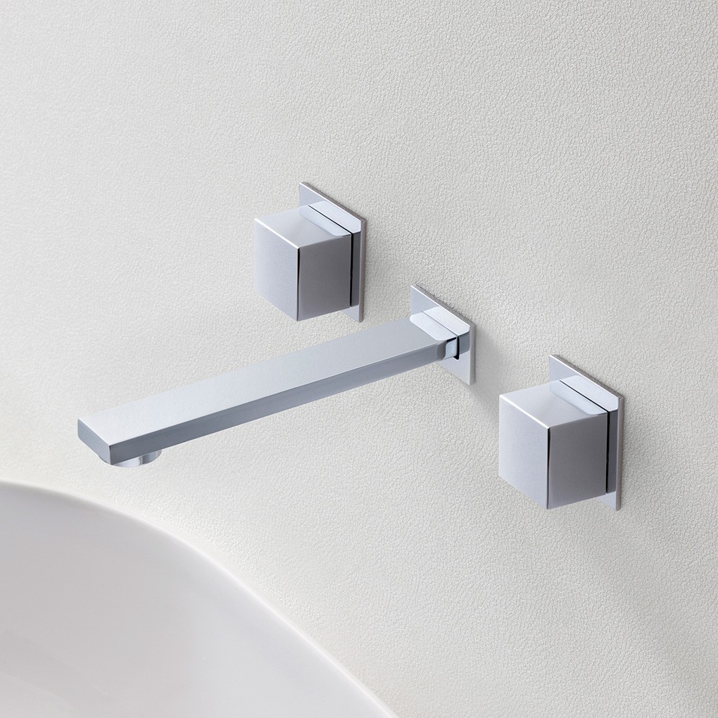 Square Wall Mounted Basin Taps