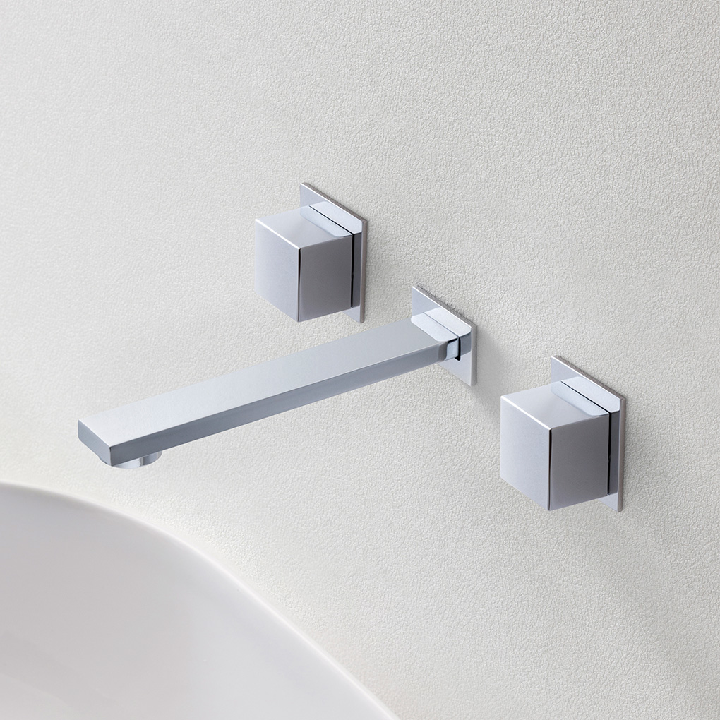Square Inline Wall Mounted Basin Mixer
